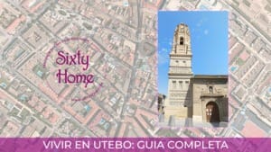 Torre de los Espejos de Utebo sobre una vista aérea del municipio